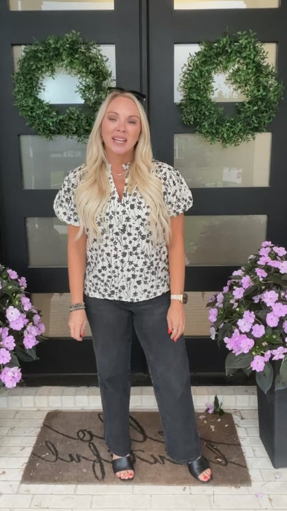 Meadow Print Flutter Blouse