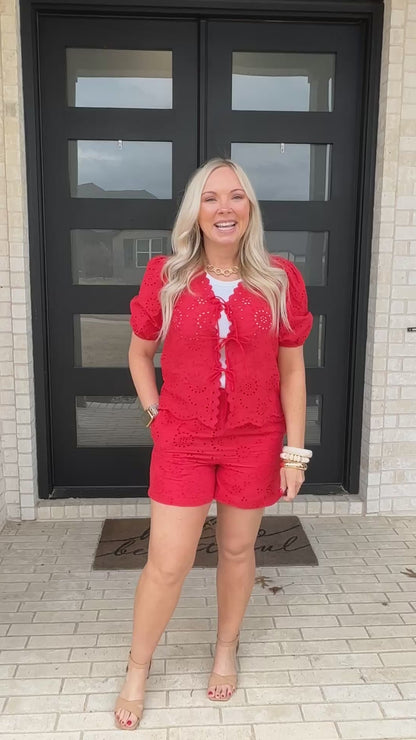 Scarlet Eyelet Shorts