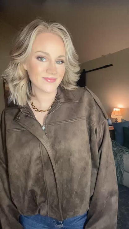 Espresso Yourself Faux Suede Jacket