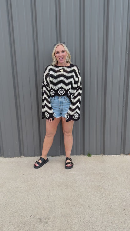 Boardwalk Bloom Crochet Sweater