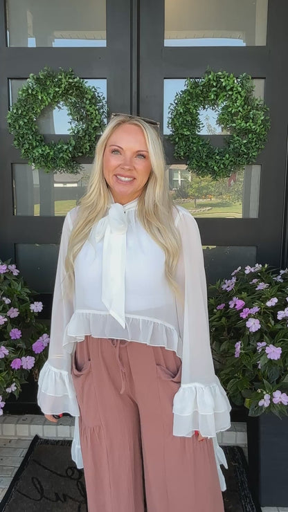 The Ivory Ruffle High-Low Blouse
