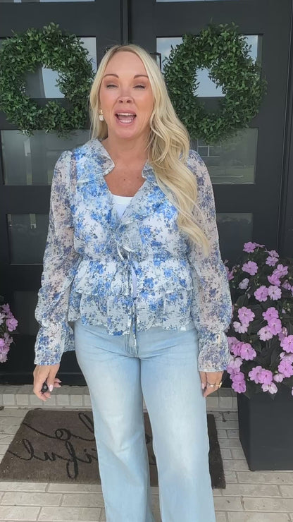 Hydrangea Ruffle Blouse