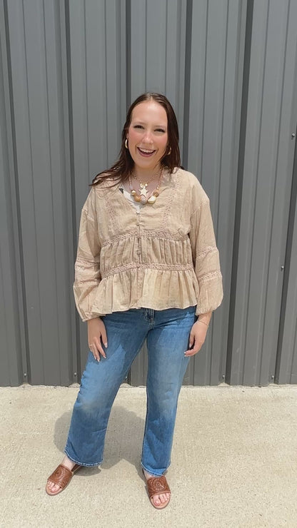 Sand Ruffle Top