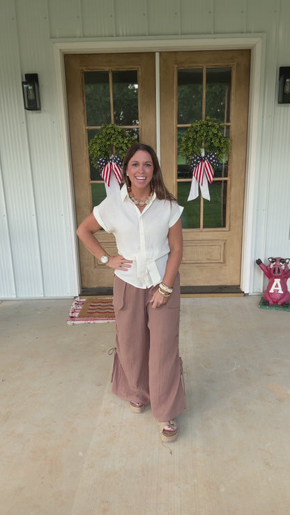 Front Twist Button Down