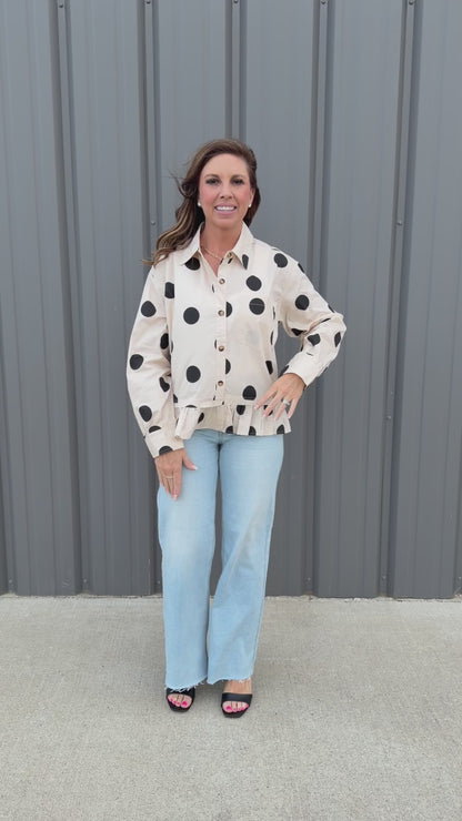 Darling Dot Ruffle Blouse