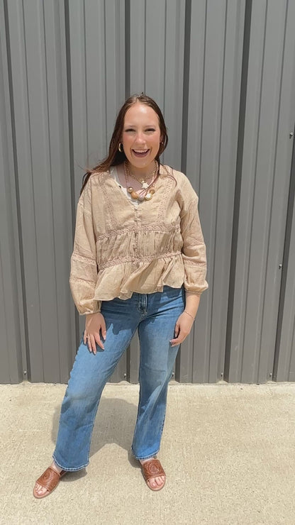 Sand Ruffle Top