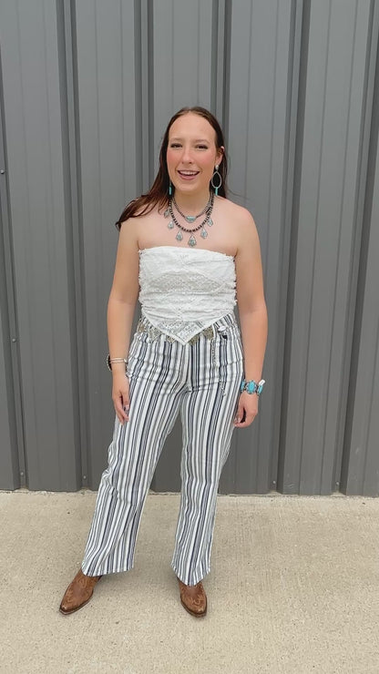 Boho Lace Crochet Cropped Top - White