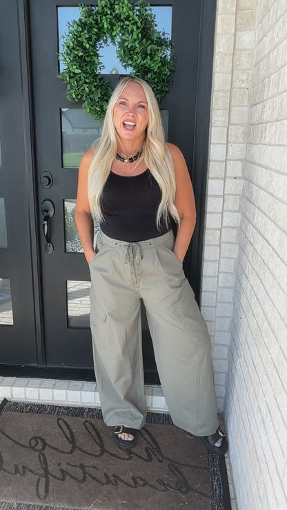 Wide Leg Utility Cargo Pants