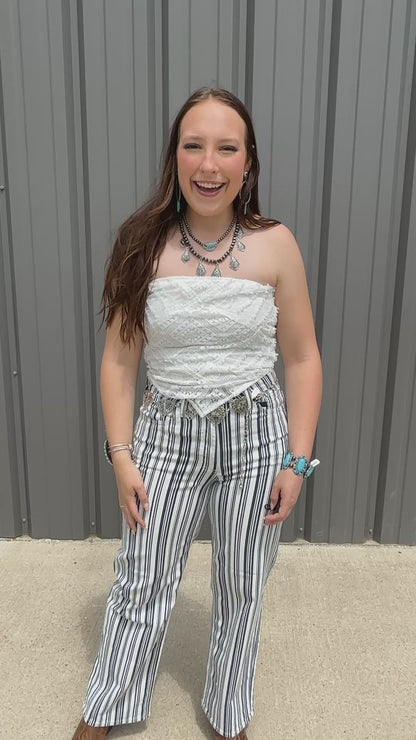 Boho Lace Crochet Cropped Top - White