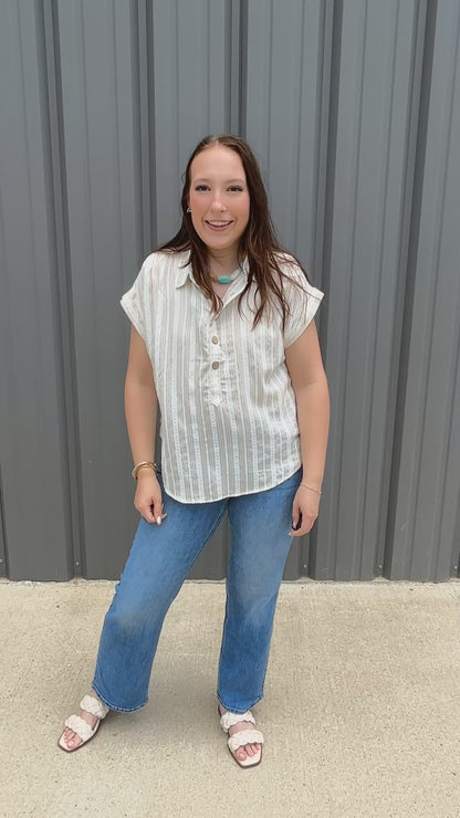 Sandstone Stripe Top - Khaki