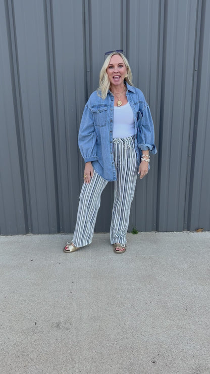 Heritage Stripe High-Rise Jeans